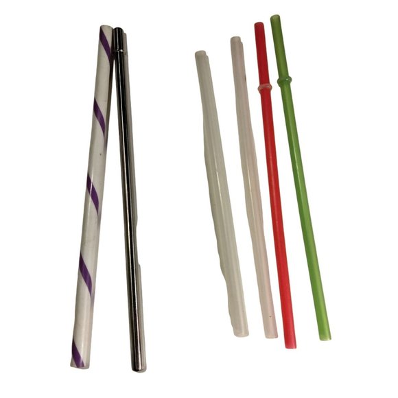 Other - Reusable Straw Metal Plastic Travel cup Replacement lot 6